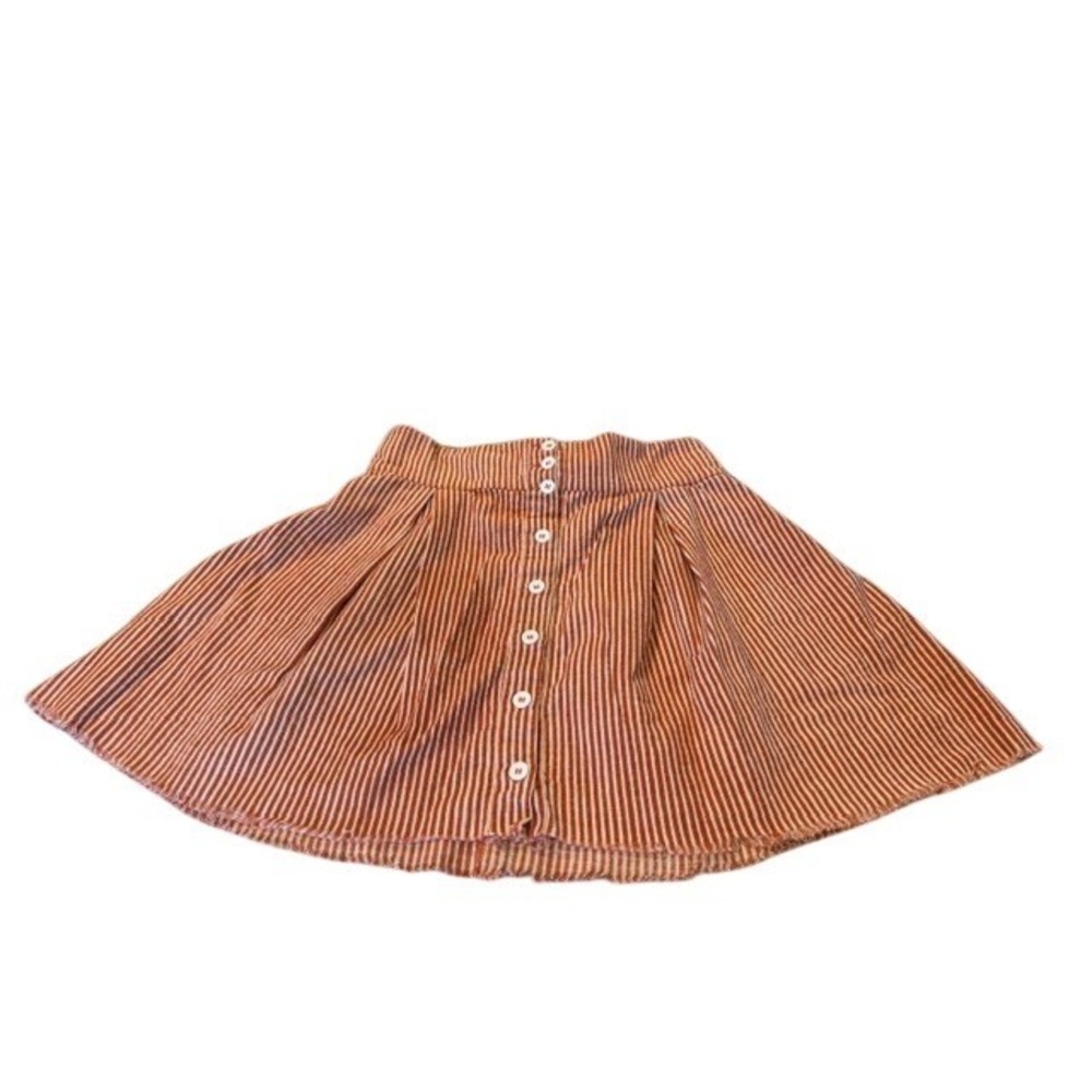 Free People Fp One Railroad Twin Ties Women's Striped Short Skirt Orange White M